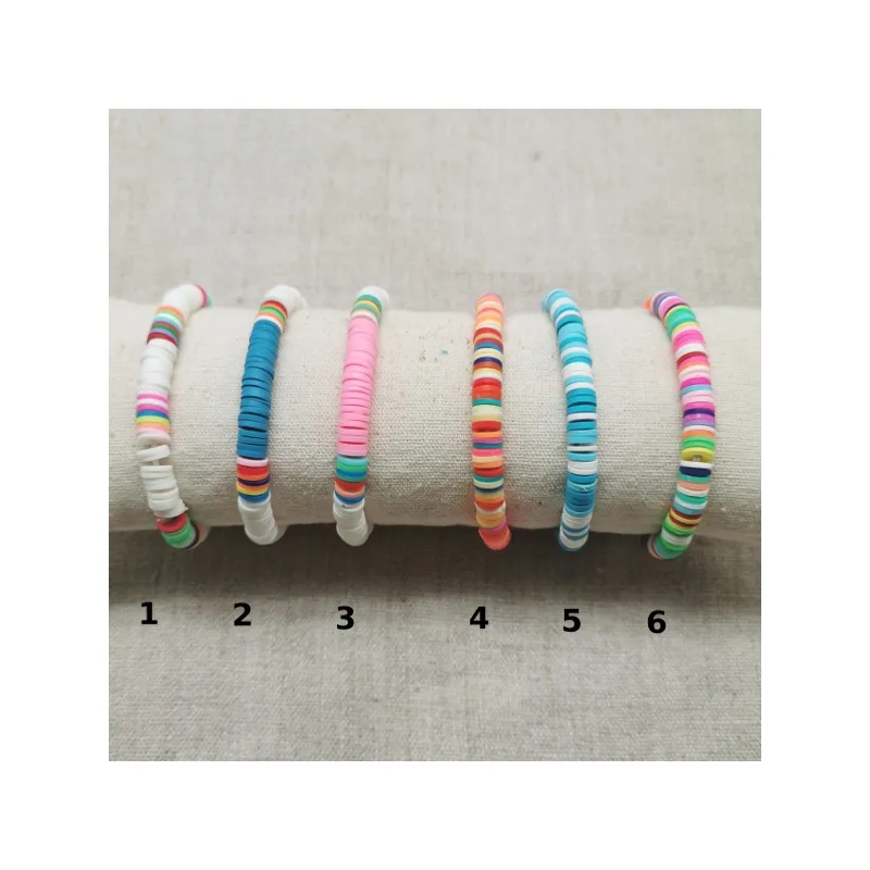 bracelet ou collier surfer enfant, coloris multicolore, ajustable