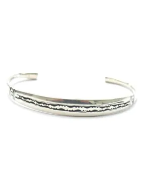 Bracelet rigide ethnique touareg plat, Bijoucolor - Argent