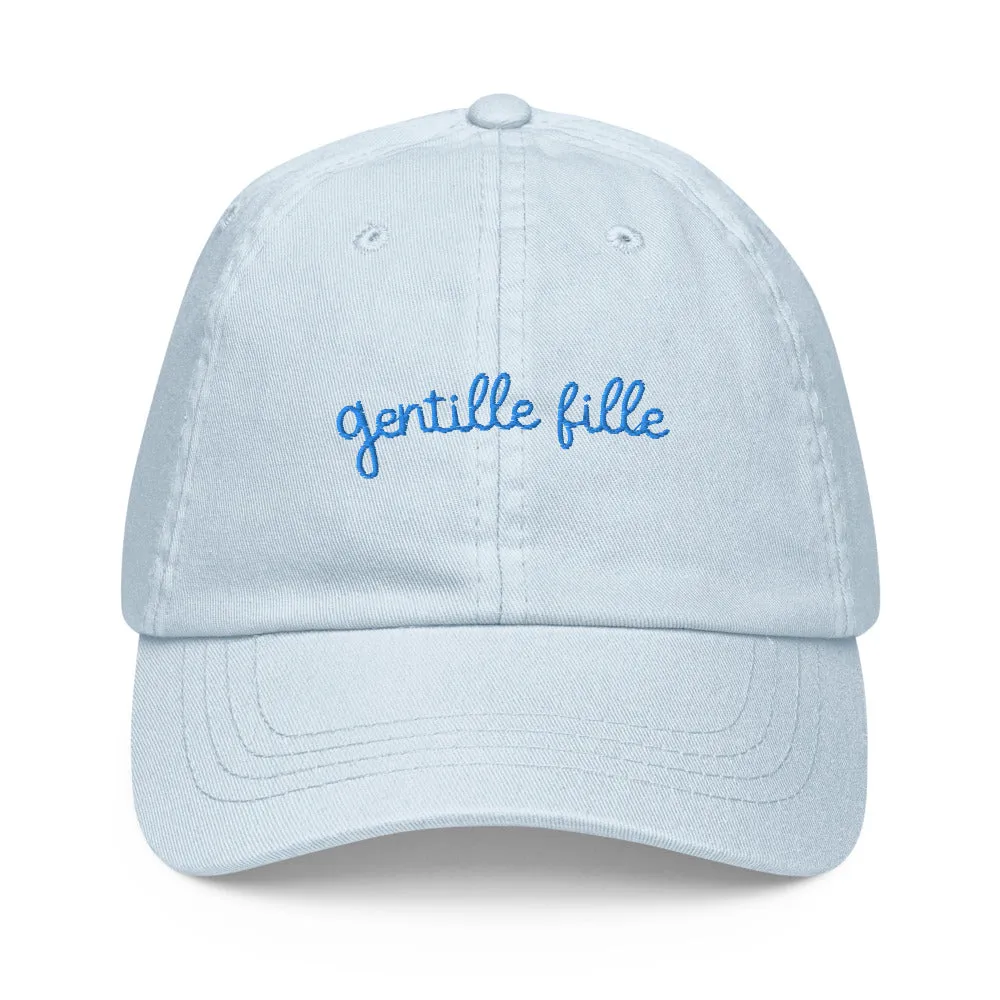 Casquette de baseball pastel bleu brodée - Gentille fille