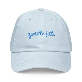 Casquette de baseball pastel bleu brodée - Gentille fille