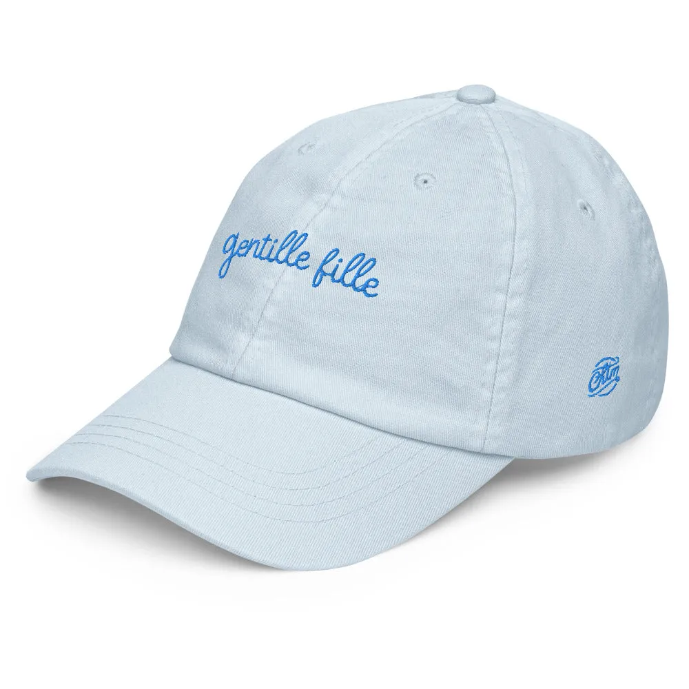 Casquette de baseball pastel bleu brodée - Gentille fille