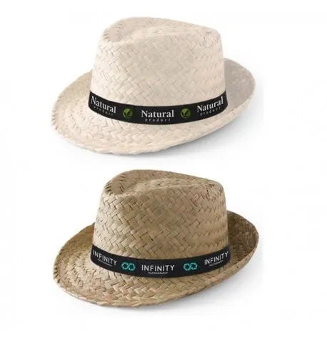 Chapeau de paille "Zelio" avec ruban personnalisable