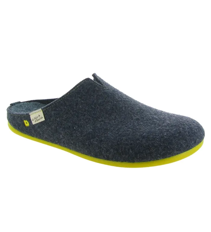 chaussons et pantoufles - Mules Sabots - homme - Feutrine - Bleu - La maison de l espadrille