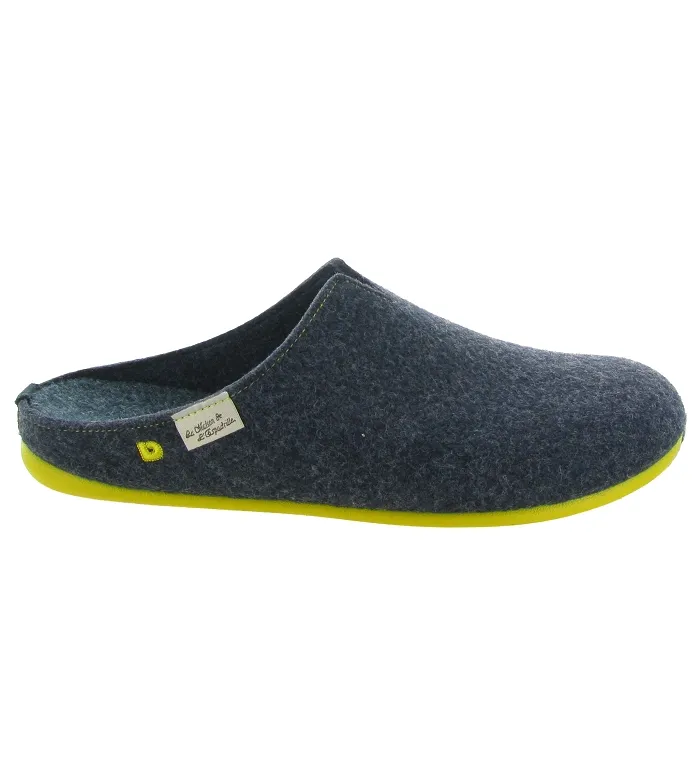 chaussons et pantoufles - Mules Sabots - homme - Feutrine - Bleu - La maison de l espadrille