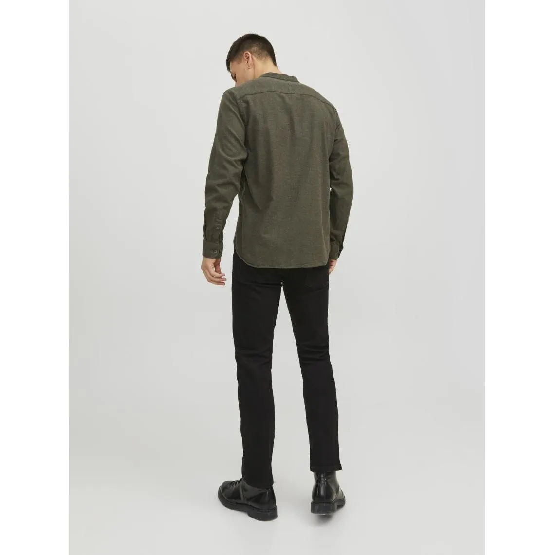 Chemise à boutons homme vert foncé en coton Todd Jack & Jones - Chemise Homme sur MenCorner