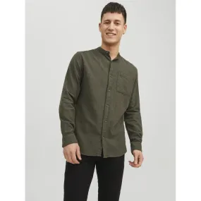 Chemise à boutons homme vert foncé en coton Todd Jack & Jones - Chemise Homme sur MenCorner