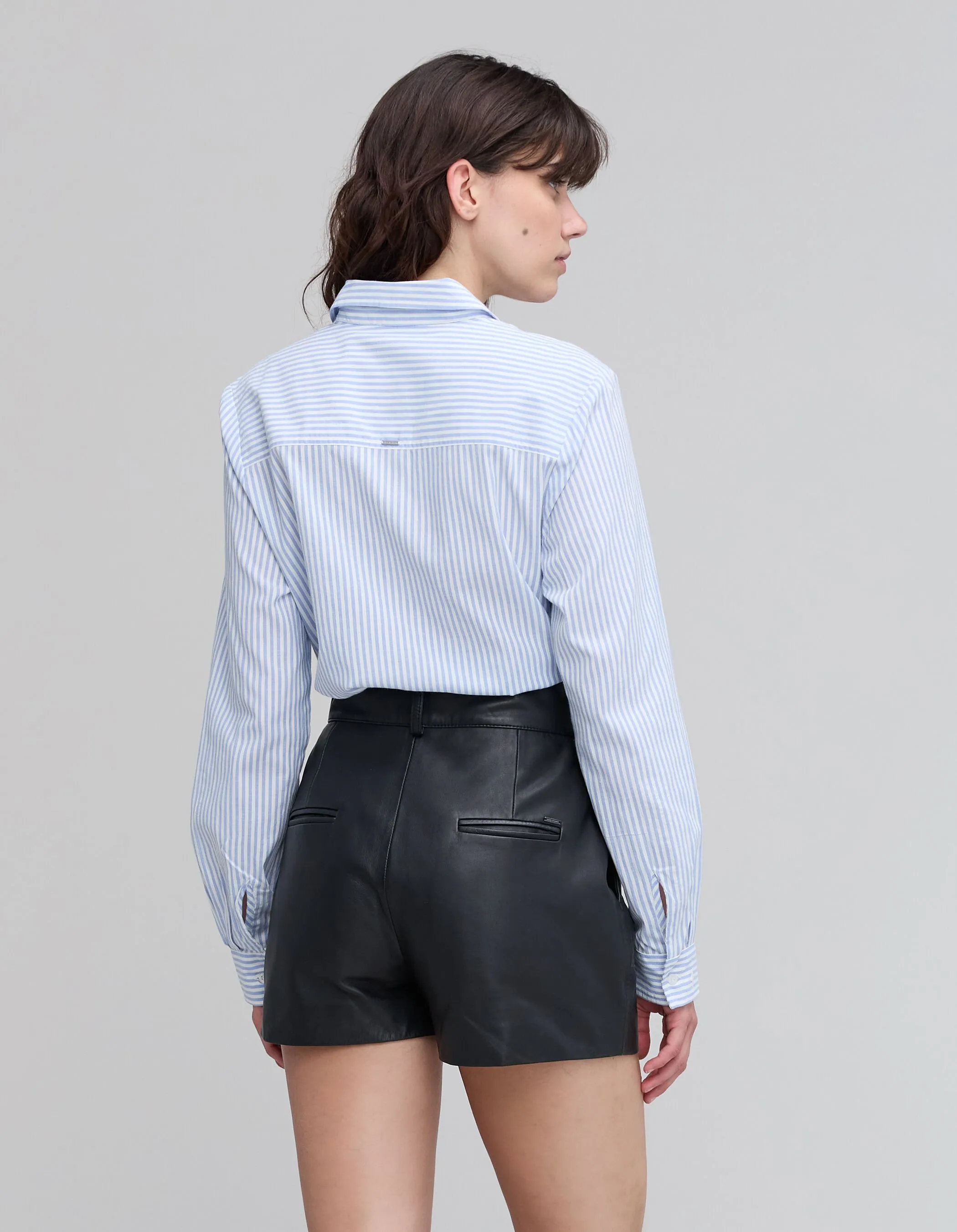 Chemise bleue rayée blanche Femme