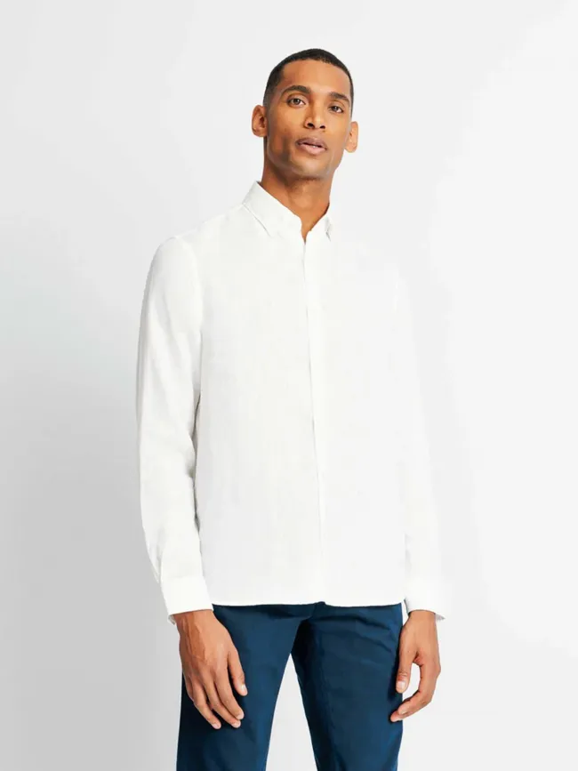 Chemise en lin kisseo blanc homme - Izac | wimod