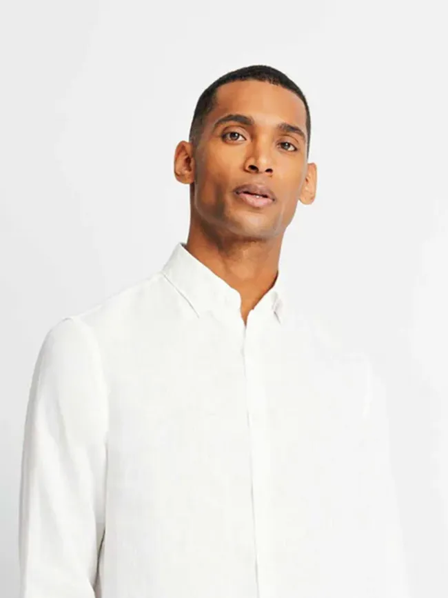 Chemise en lin kisseo blanc homme - Izac | wimod