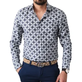 chemise homme bleu slim a carreaux