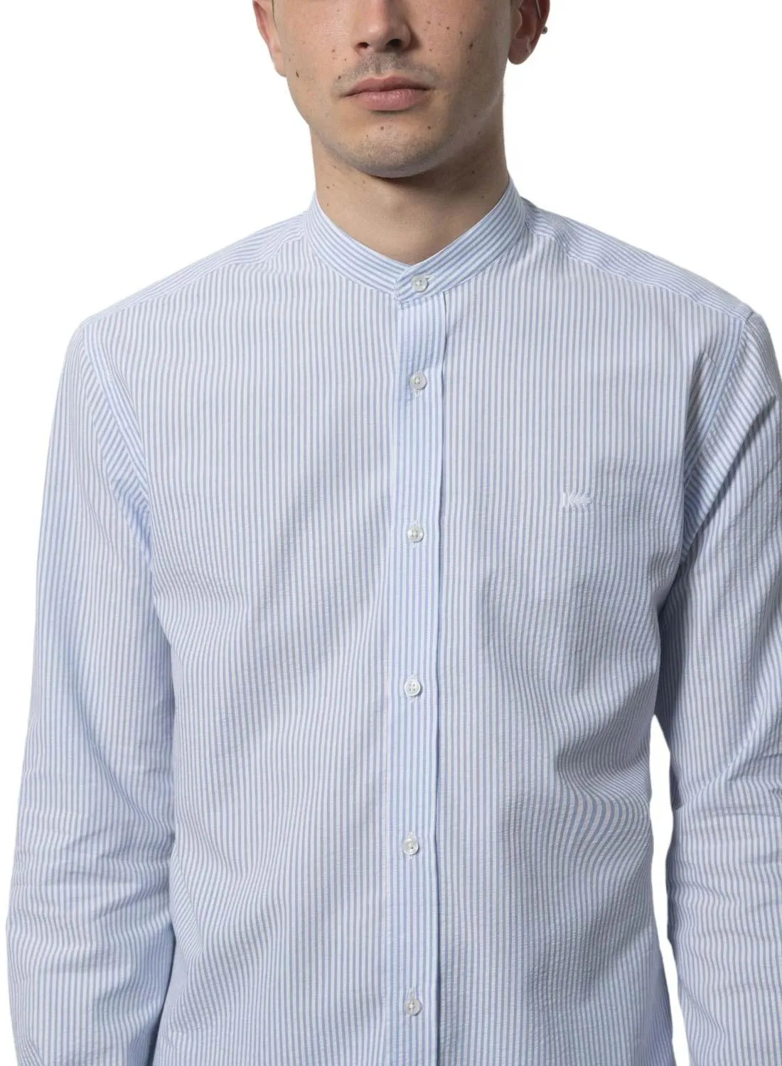 Chemise Klout Polera MilRayures Bleu y Blanc Homme