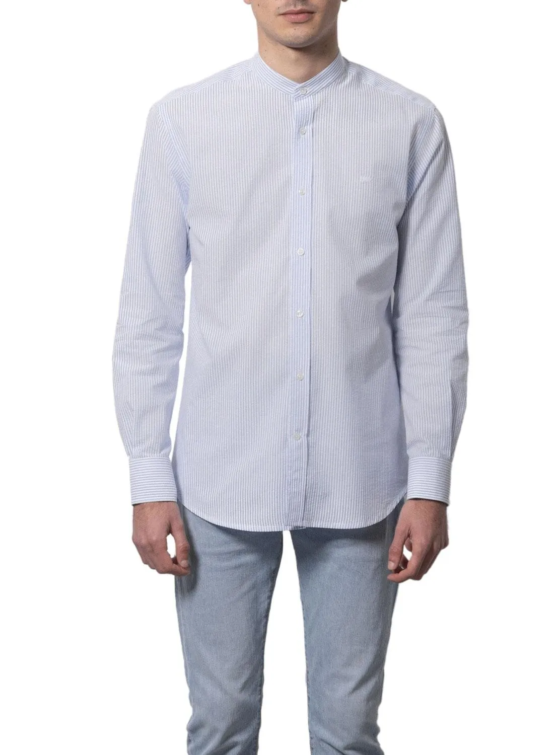 Chemise Klout Polera MilRayures Bleu y Blanc Homme