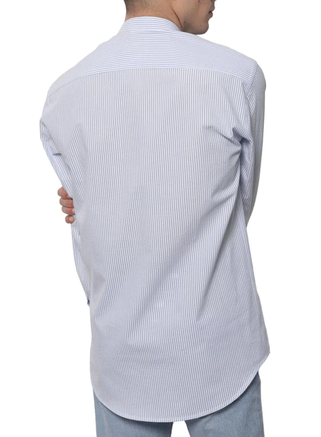 Chemise Klout Polera MilRayures Bleu y Blanc Homme