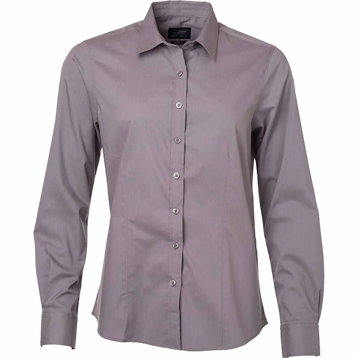 chemise popeline manches longues - JN677 - femme - gris acier 