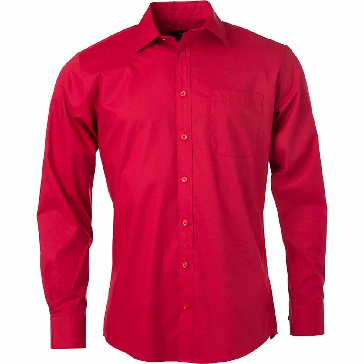 chemise popeline manches longues - JN678 - homme - rouge 