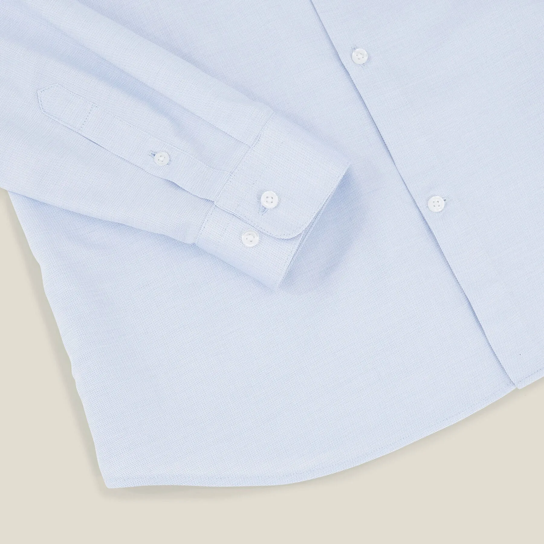 Chemise slim unie en coton Bleu clair | Jules