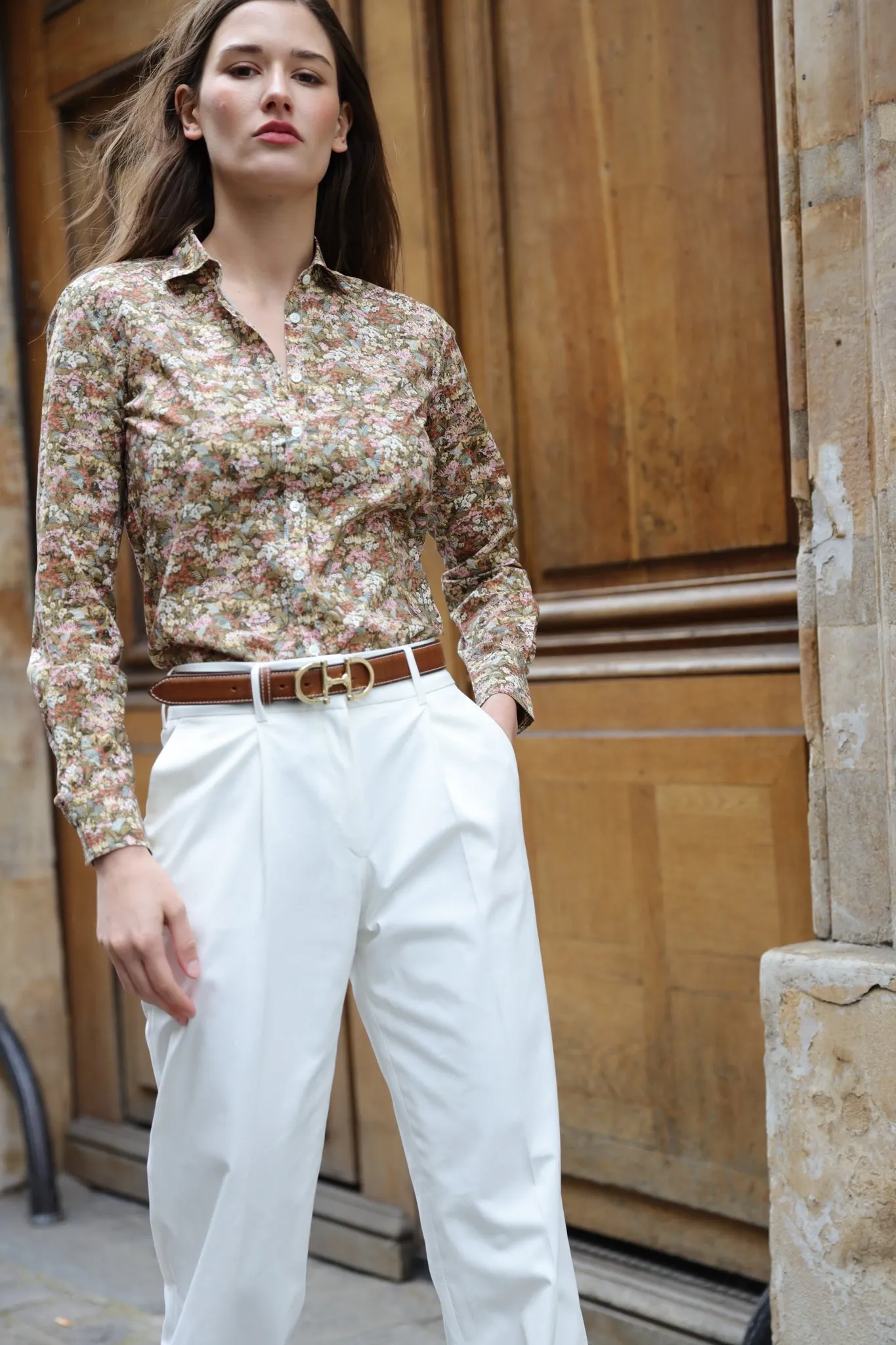 Chemisier Canelle en coton Liberty of London - Kaki