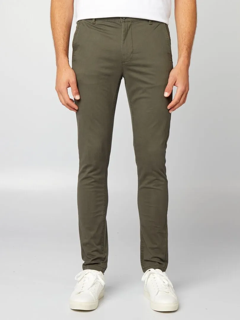 Chino skinny stretch - L32 - Kaki