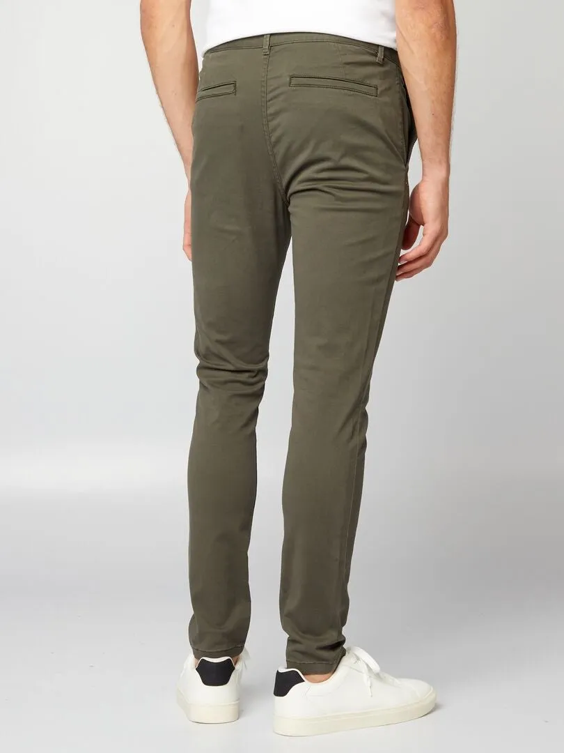 Chino skinny stretch - L32 - Kaki