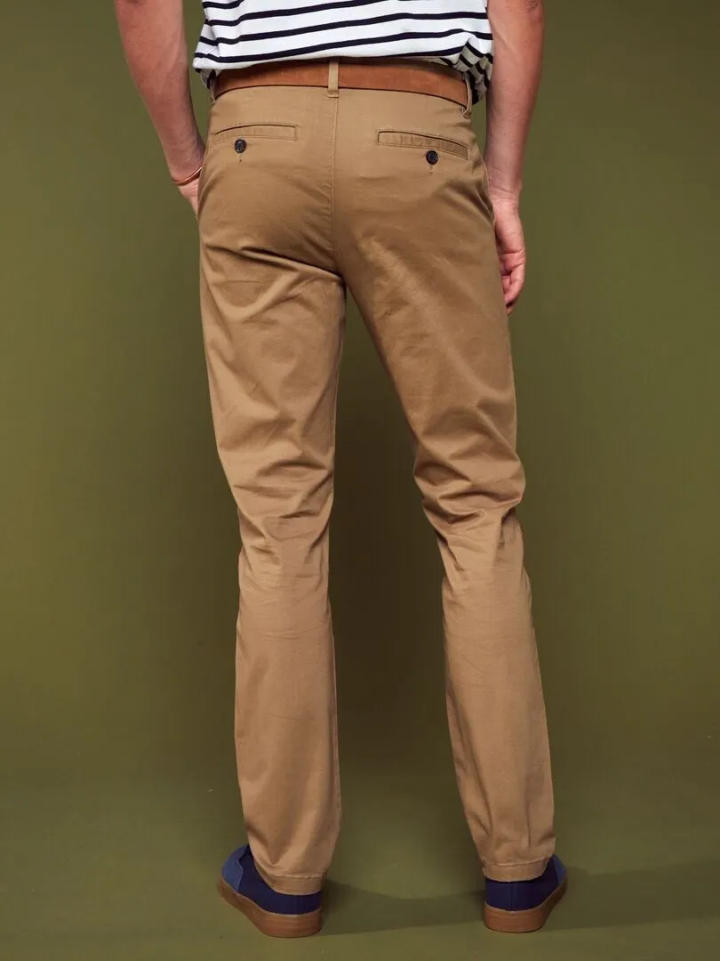 Chino slim avec ceinture - L32 - Beige