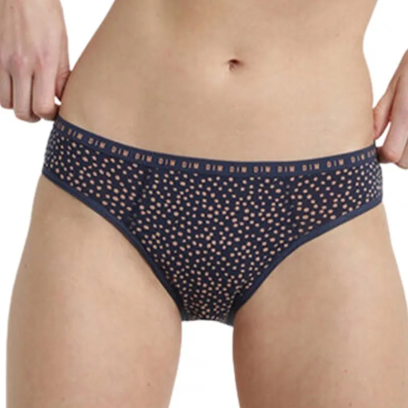 DIM Culotte menstruelle Femme Coton  bio PROTECT Flux moyen Bleu indigo