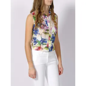 Débardeur chemisier clouis fleurs multicolore femme - Guess | wimod