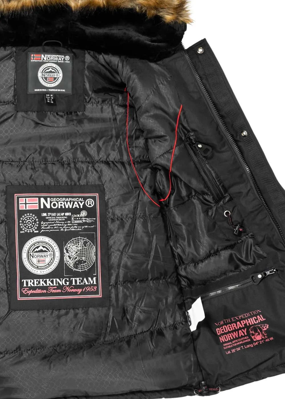 Geographical Norway Abiosaure Homme - Parka chaude à capuche Kaki