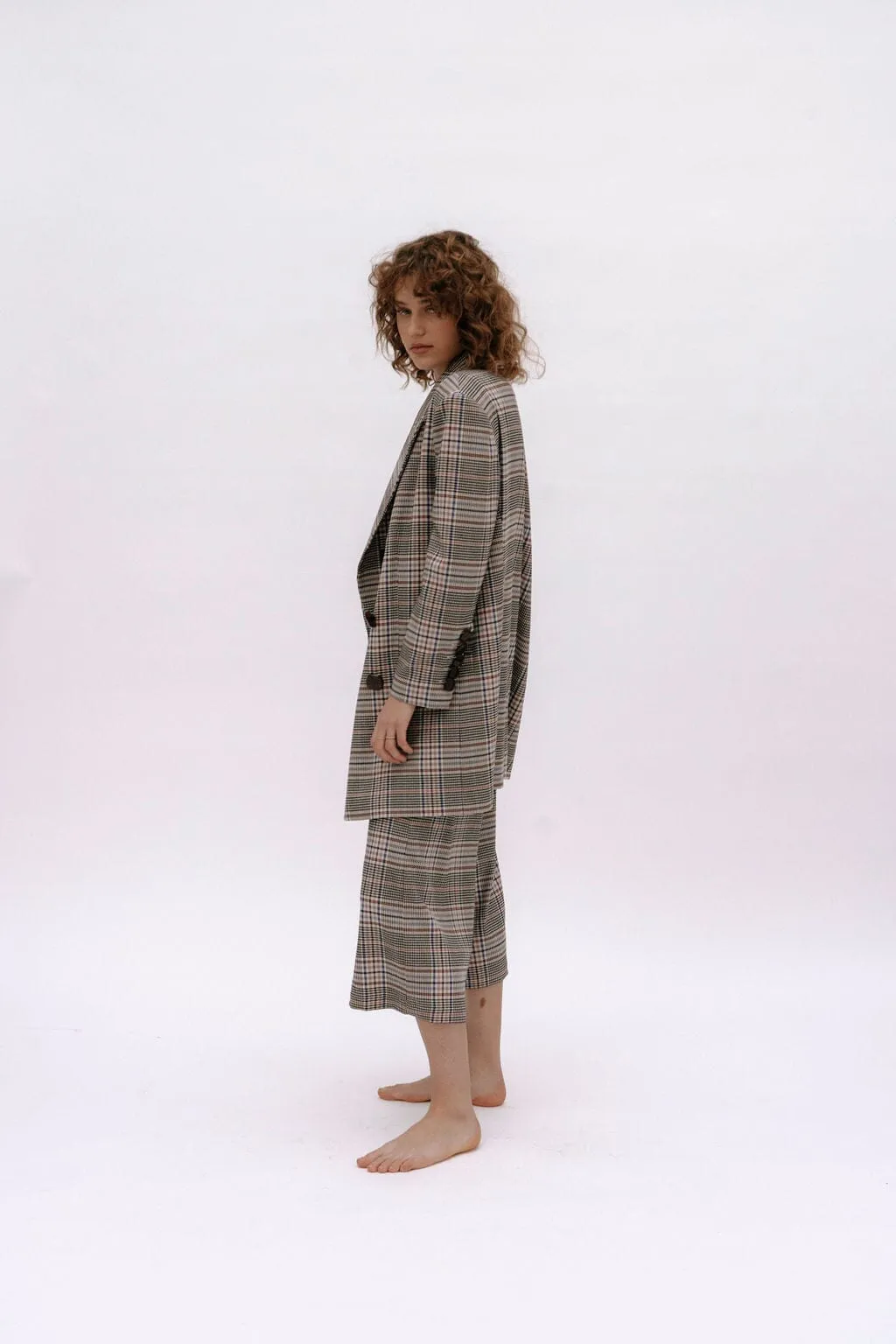 GIANNI - Jupe culotte taille haute en tartan