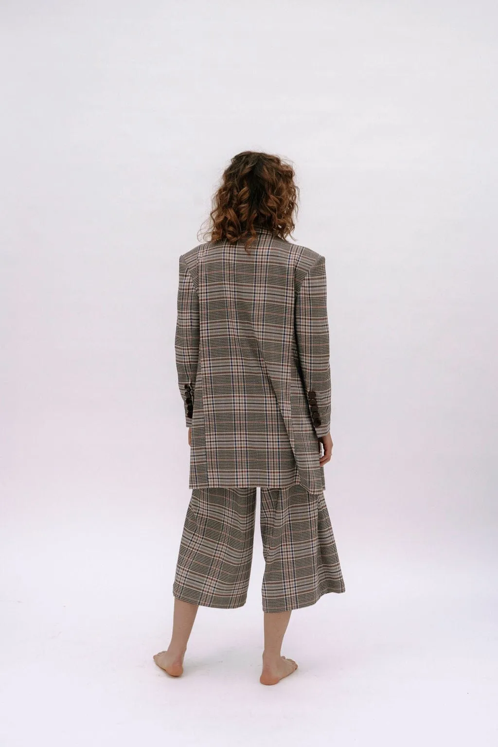 GIANNI - Jupe culotte taille haute en tartan