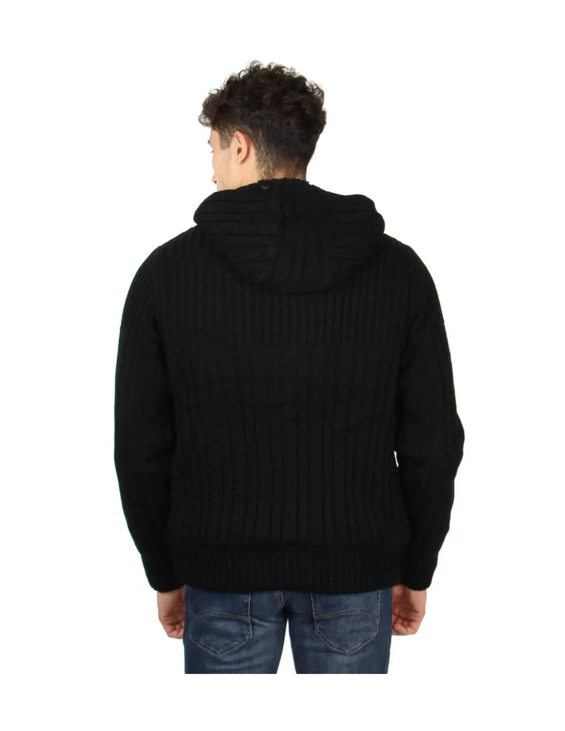 Gros Pull Capuche zippe Schott ref 44637 Noir