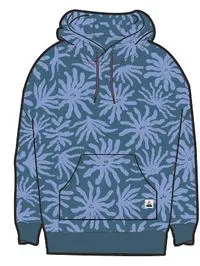 Hoodie en coton bio Arame - Bleu Acier Algue