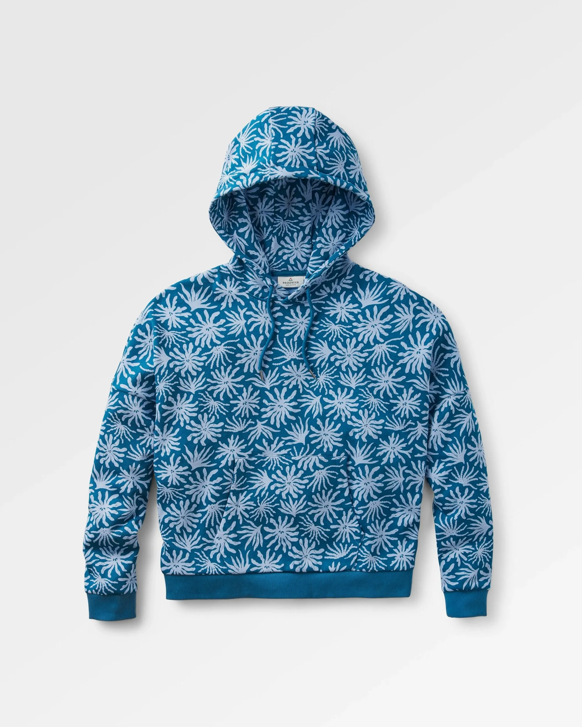 Hoodie en coton bio Arame - Bleu Acier Algue