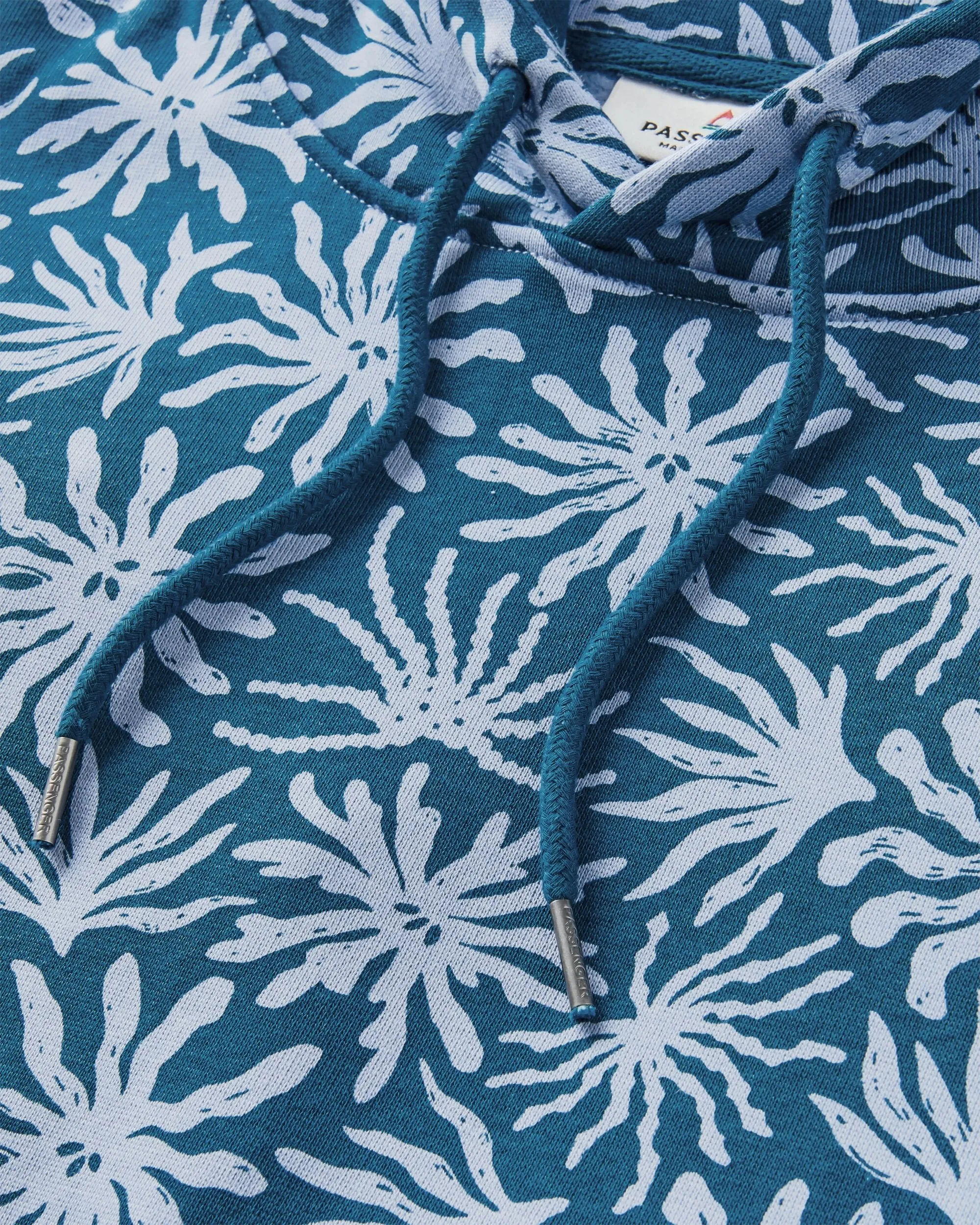 Hoodie en coton bio Arame - Bleu Acier Algue