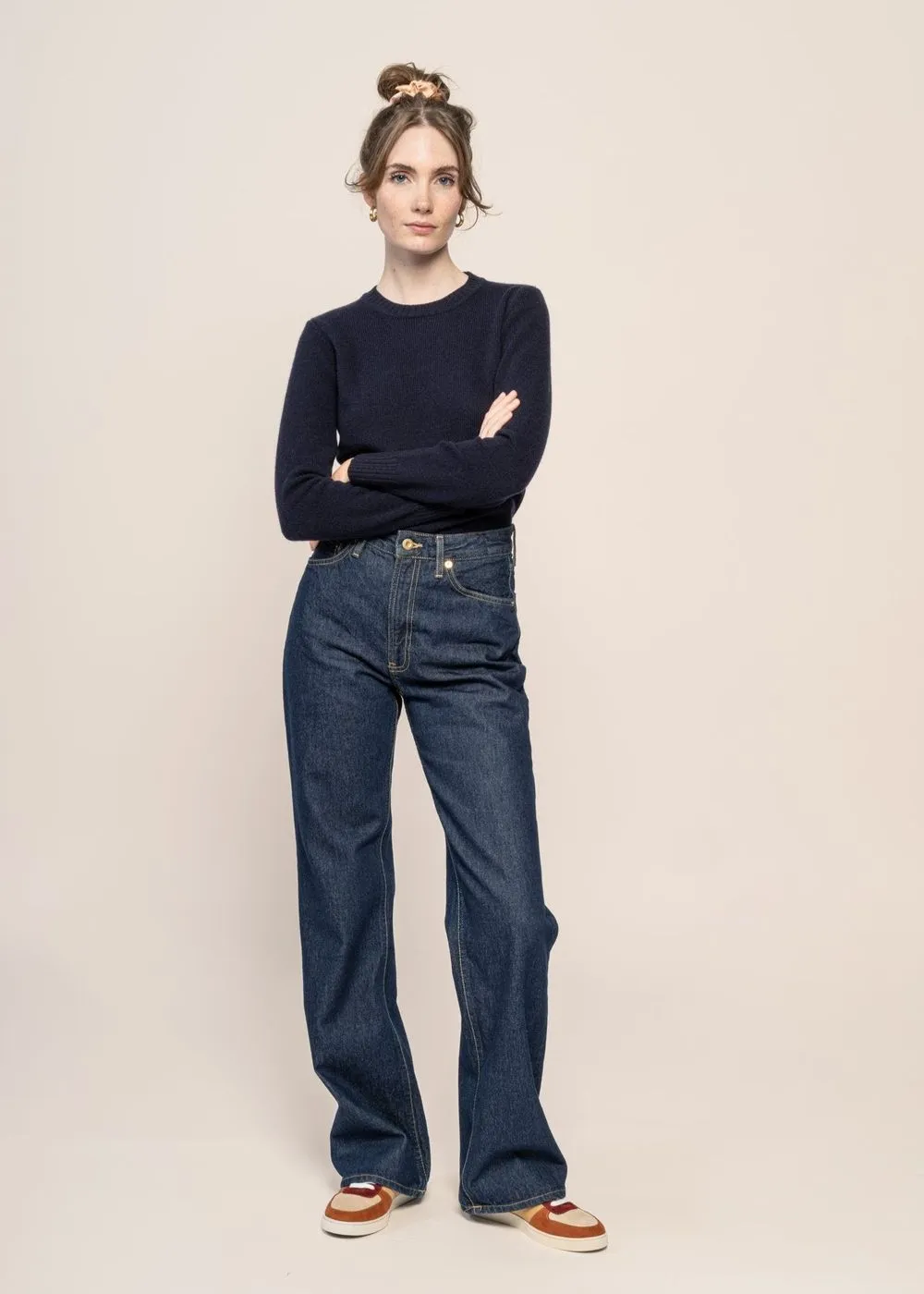 Jean ample en coton bio | bleu brut "clean eileen classic blue" femme