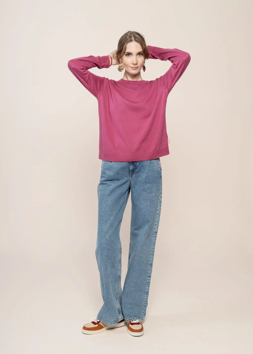 Jean droit à pinces | bleu "wyde brandy stone vintage" femme - Mud Jeans