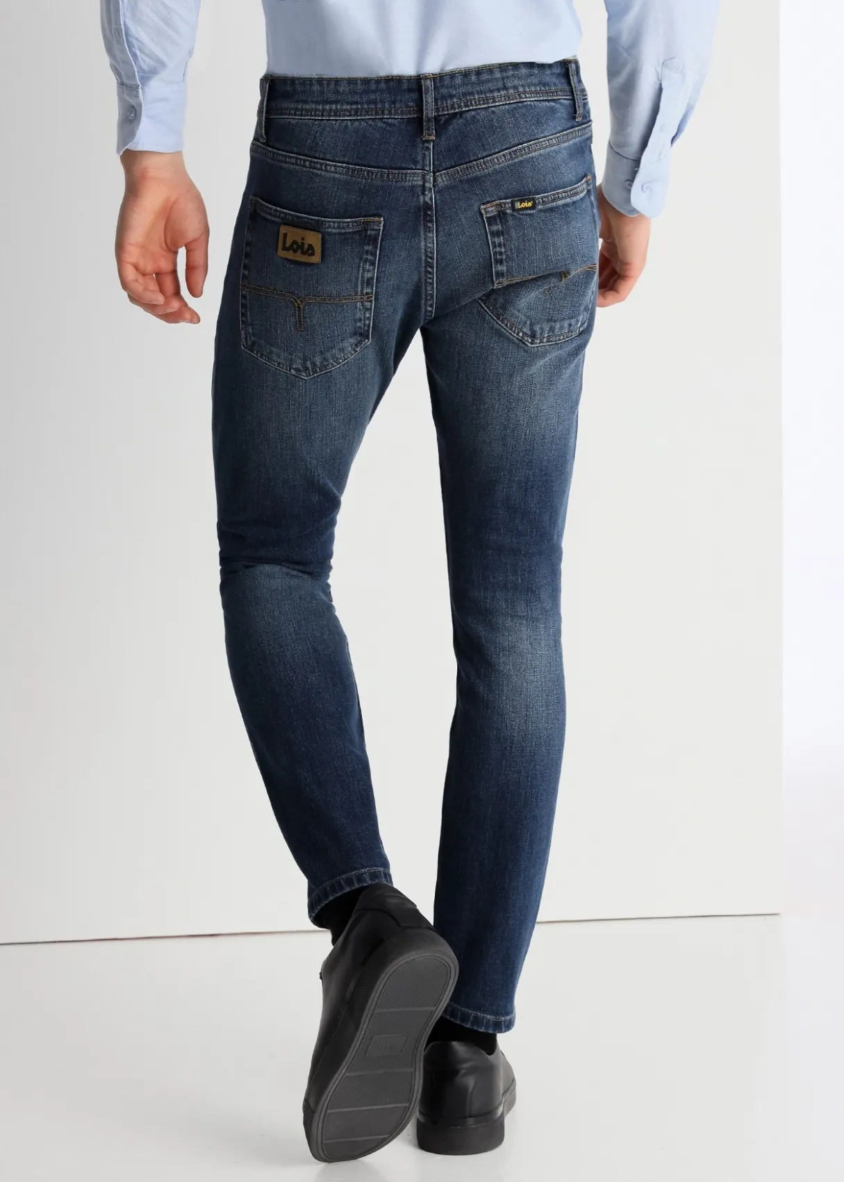 Jeans Damage Bleu médium foncé Coupe Skinny Taille Moyenne