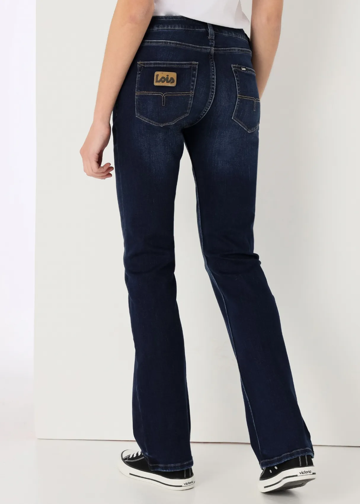 Jeans Délavage médium Bleu foncé Coupe Boot Cut Taille Basse