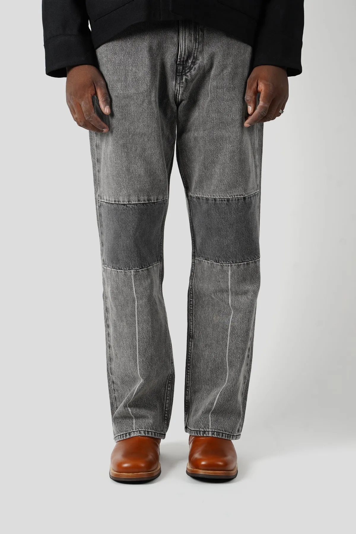 JEANS EXTENDED THIRD CUT BLACK AND GREY