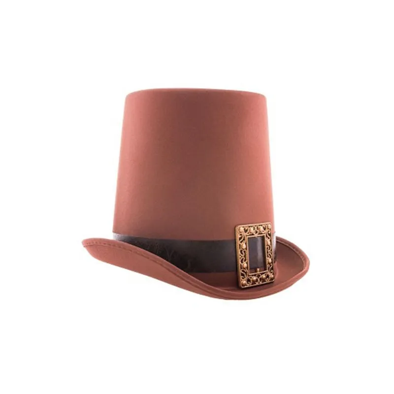 Joli Chapeau Haut de Forme Steampuck au Couleur Marron