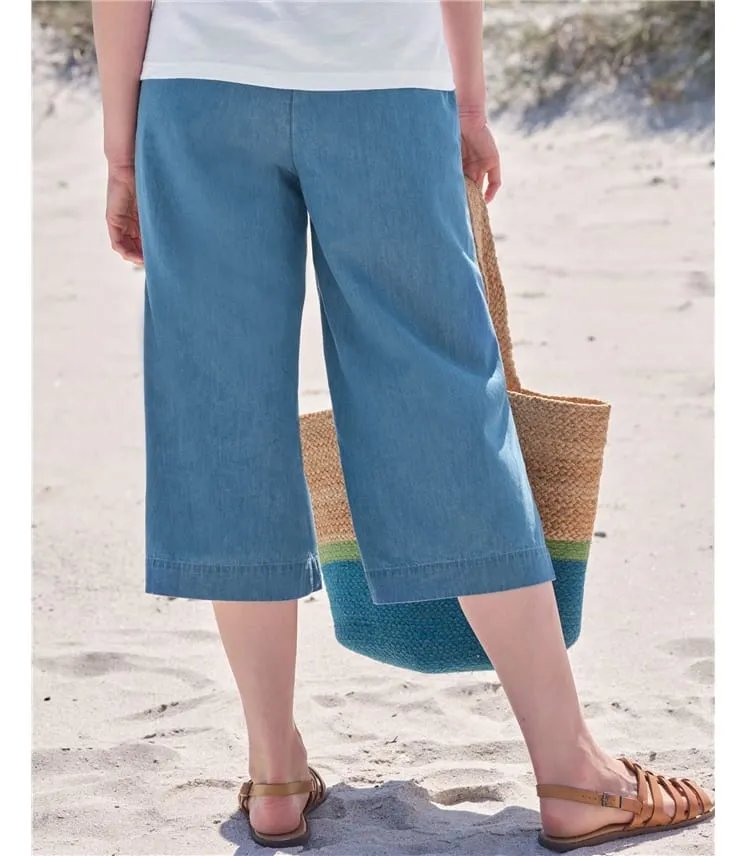 Jupe-culotte en chambray - Femme