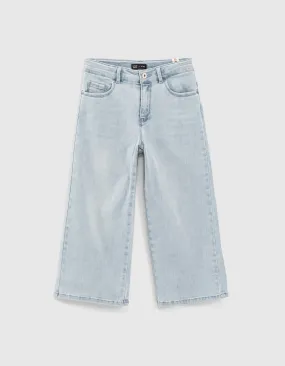 Jupe culotte en jean bleach blue fille