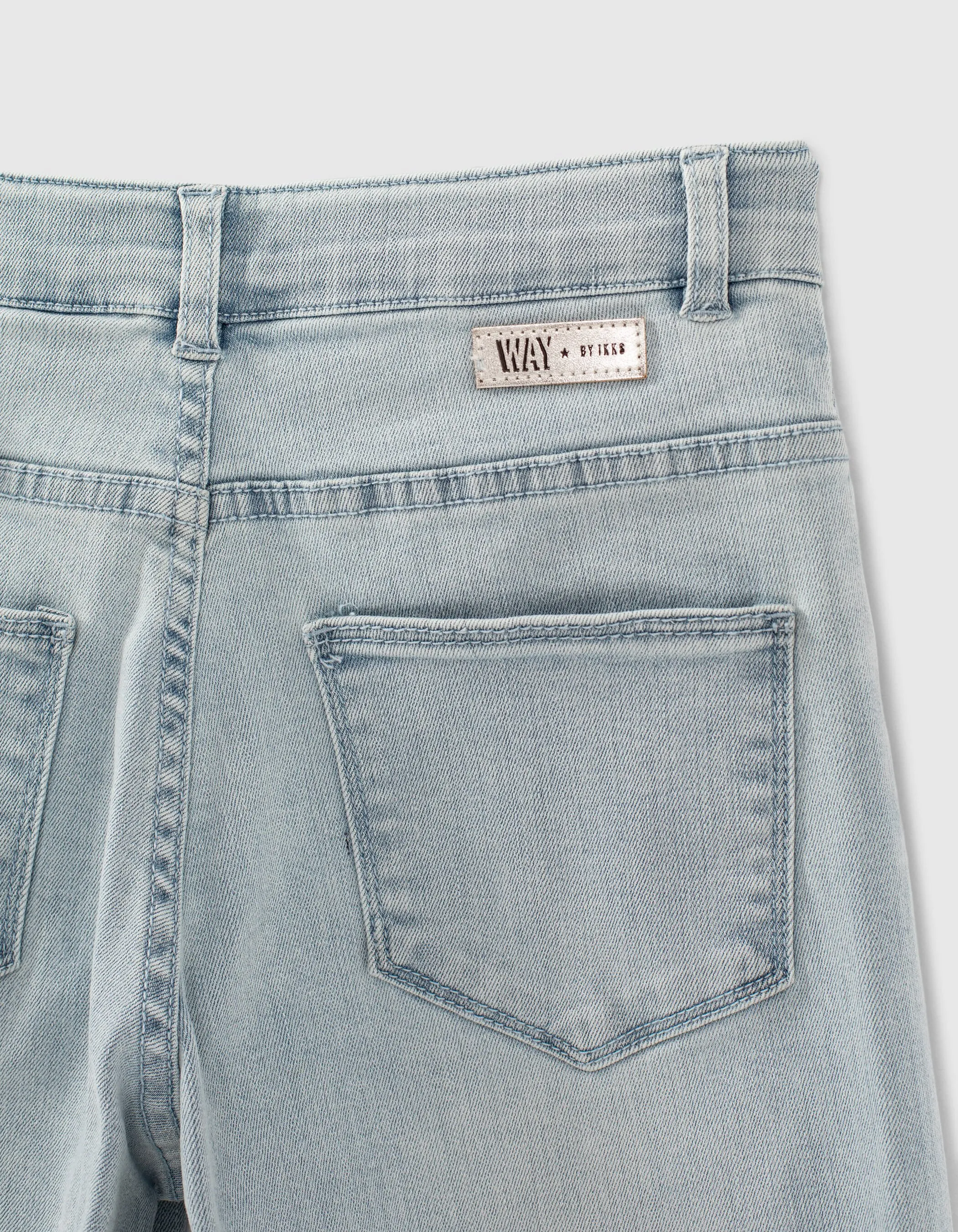 Jupe culotte en jean bleach blue fille