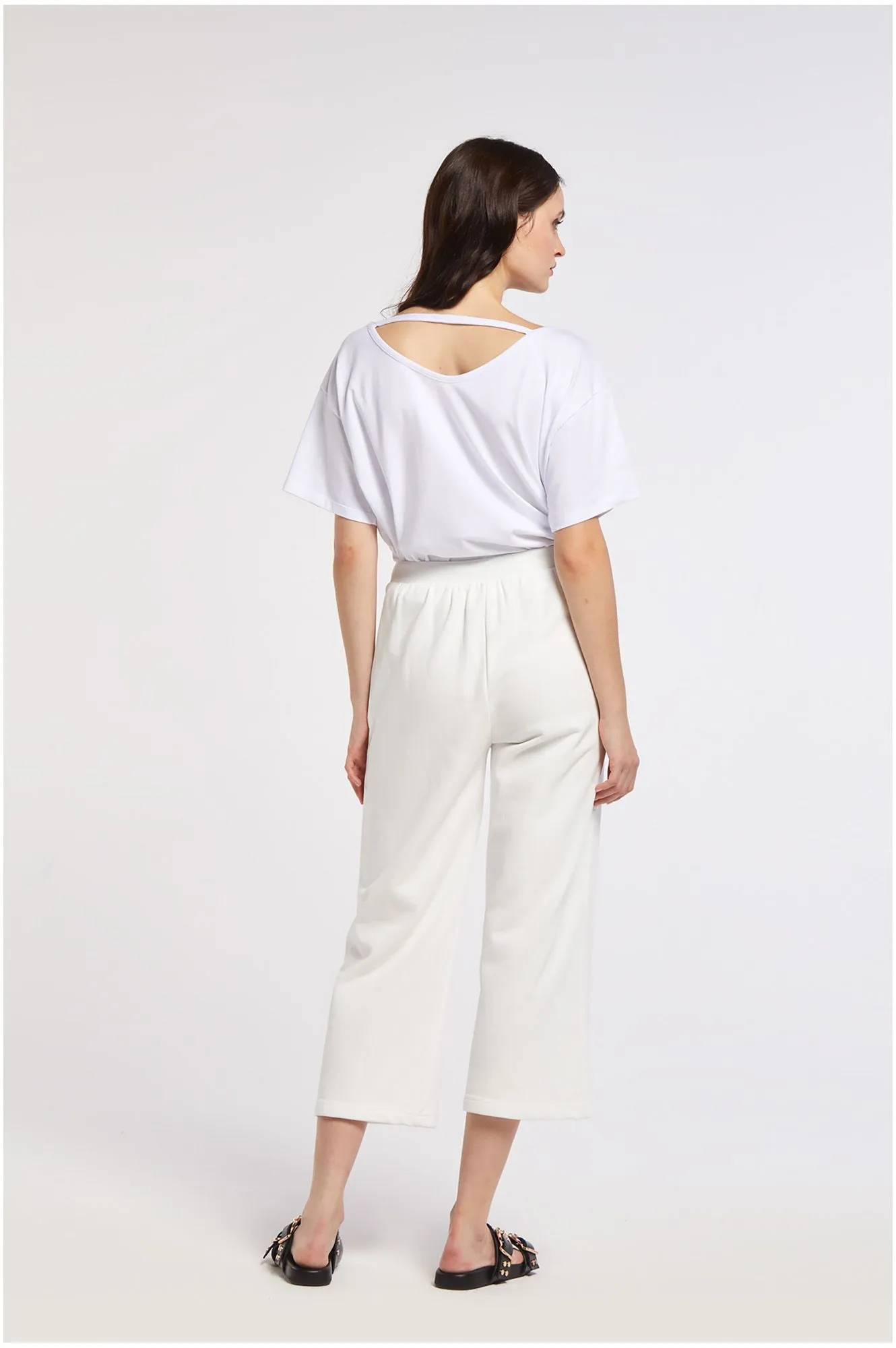 jupe-culotte en molleton white - CafèNoir