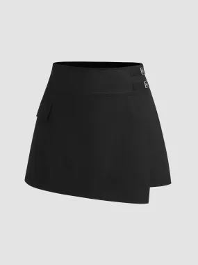  Jupe-culotte solide taille moyenne Curve & Plus