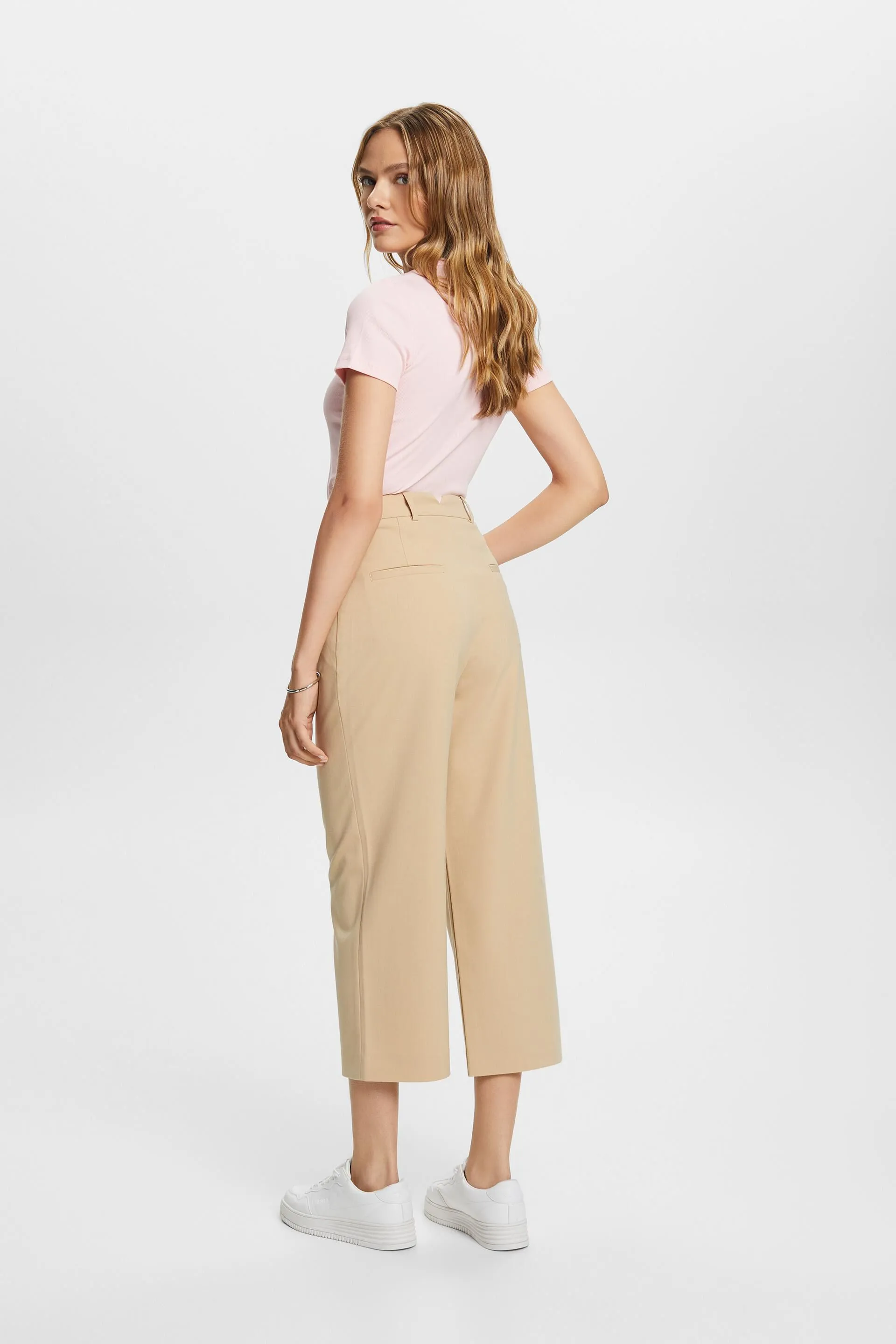 Jupe-culotte taille haute à pinces