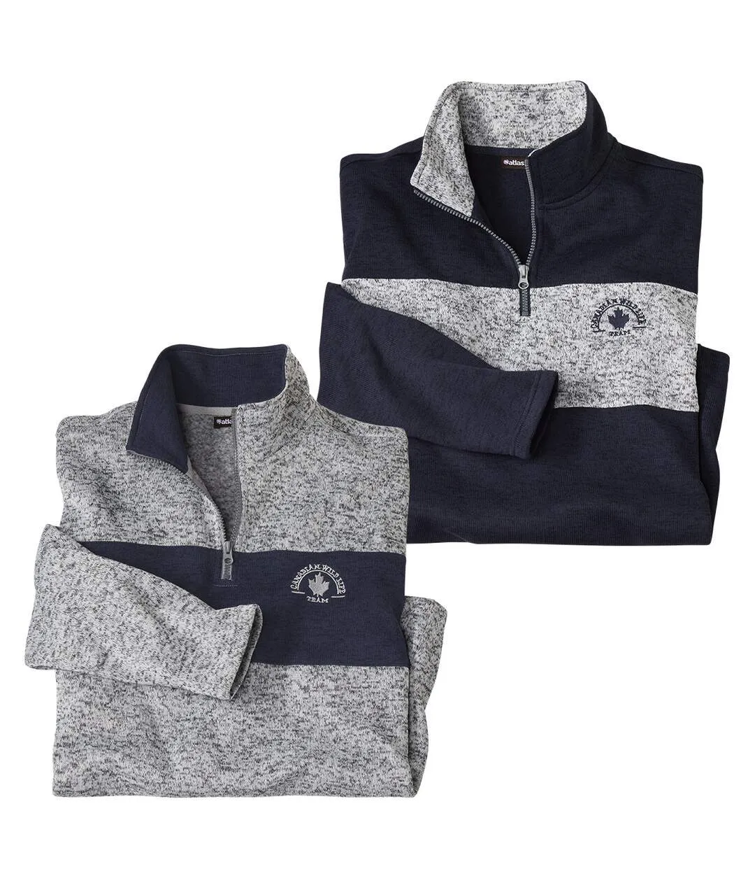 Lot de 2 Sweats Molleton Zippés