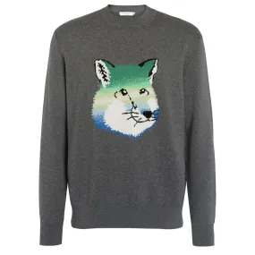 Maison Kitsuné Pull Vibrant Fox Head gris