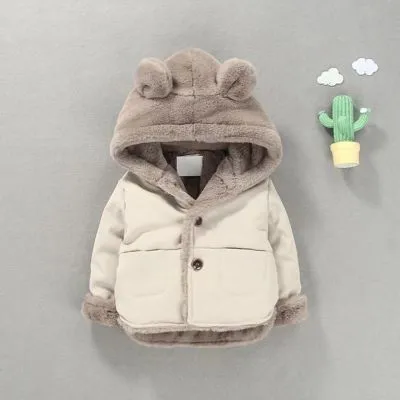 Manteau bébé à capuche peluche design oreilles