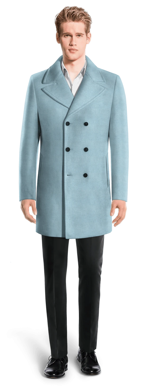 Manteau croisé bleu