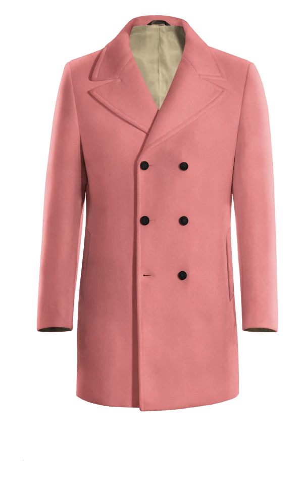 Manteau croisé rose